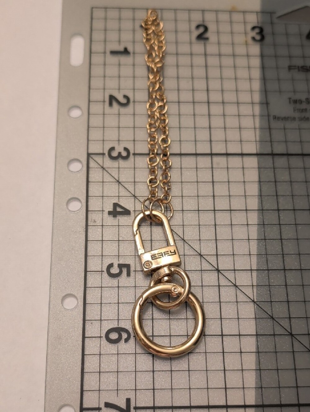 Effy Royal Caribbean Gold Tone Chain Key & Card Holder with Ring - Picture 4 of 5